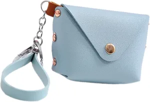 Leather Change Purse for Women Pouches Convenient Keychain Wristlet Card Holder Small Coin Bag PU Wallet