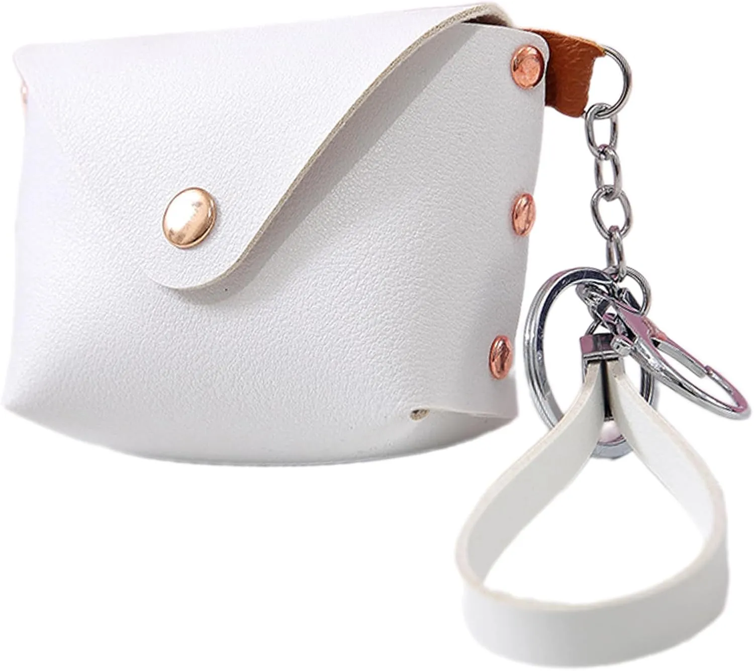 Leather Change Purse for Women Pouches Convenient Keychain Wristlet Card Holder Small Coin Bag PU Wallet