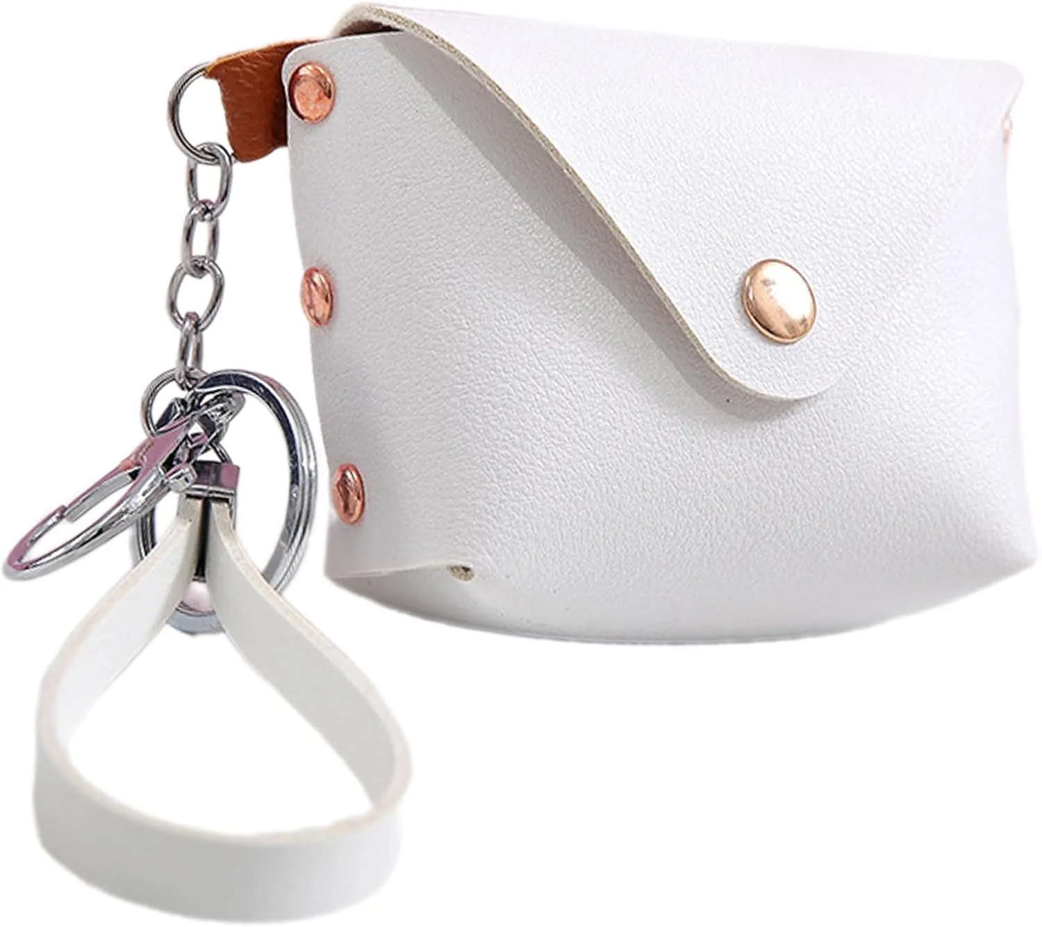 Leather Change Purse for Women Pouches Convenient Keychain Wristlet Card Holder Small Coin Bag PU Wallet