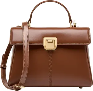 Leather Shoulder Bag for Women - 2025 Trendy Crossbody Purse with Removable Straps, Work Tote & Casual Hobo Bag, Brown