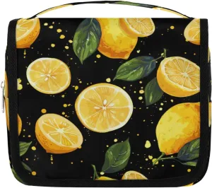Lemon Fresh Hanging Travel Toiletry Bag Cosmetic Bag Portable Wash Bag with Hook for Bathroom Accessories Toiletries Cosmetics