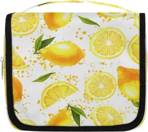 Lemons Fresh Hanging Travel Toiletry Bag Cosmetic Bag Portable Wash Bag with Hook for Bathroom Accessories Toiletries Cosmetics
