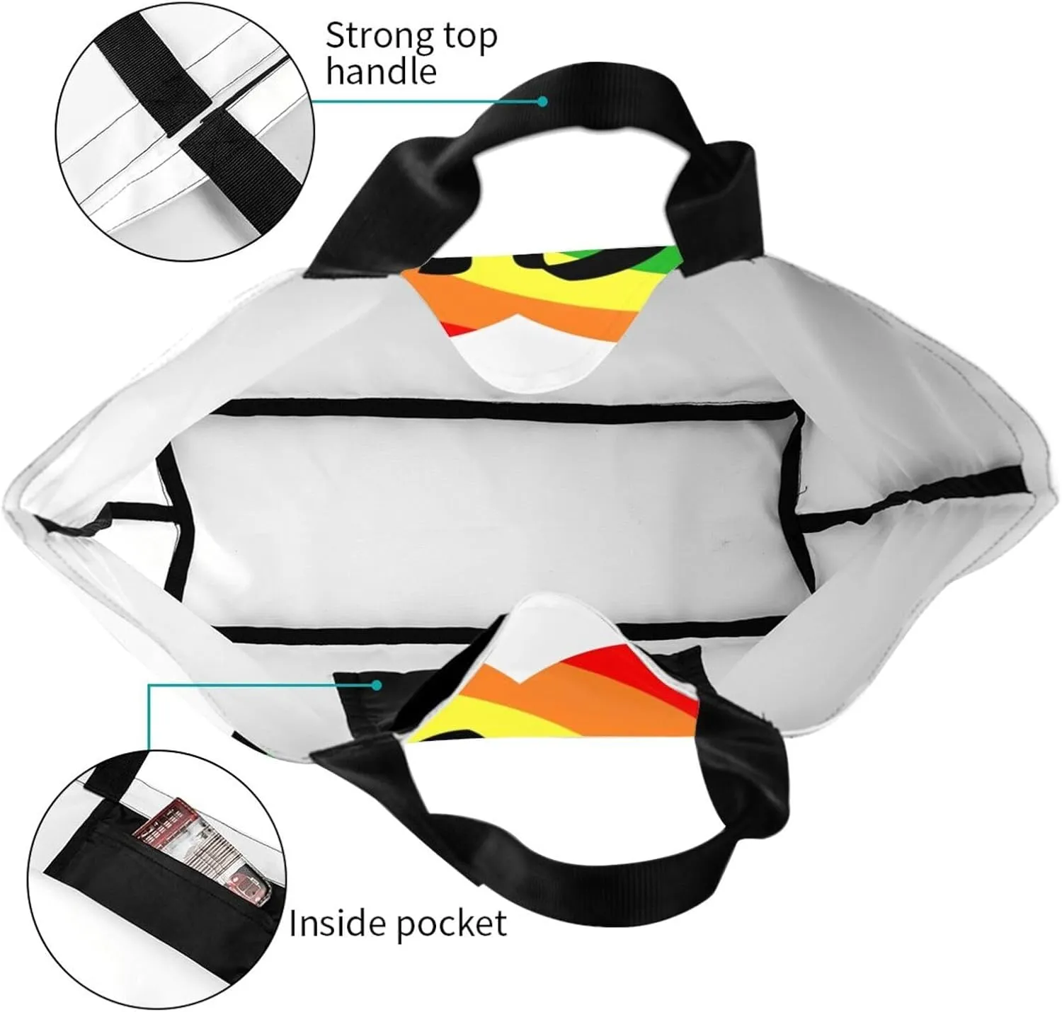 Lgbt Pride Tote Bag For Women Men, Large Beach Travel Reusable Grocery Shopping Bag Rainbow LGBT Pride Shoulder Bag