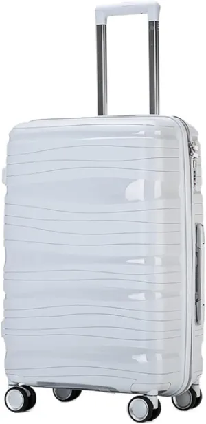 Light Suitcase Travel Suitcase with Spinner Wheels,Lightweight Ergonomic Handles, Traveling Suitcases Wheeled Luggage (Color : White, Size : 24inch)