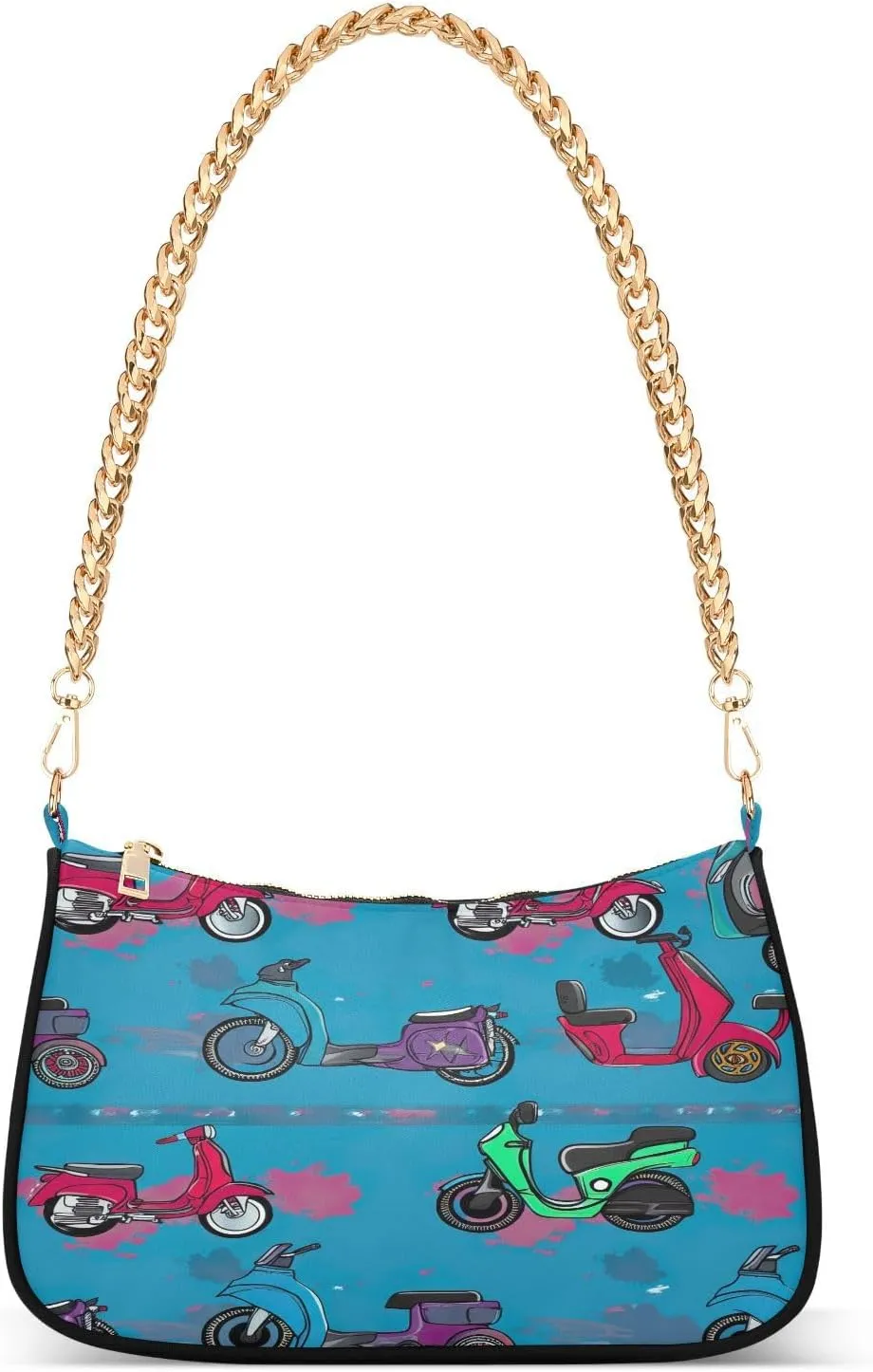 Lively Motorcycles Blue Hand Bag, Purses Trendy