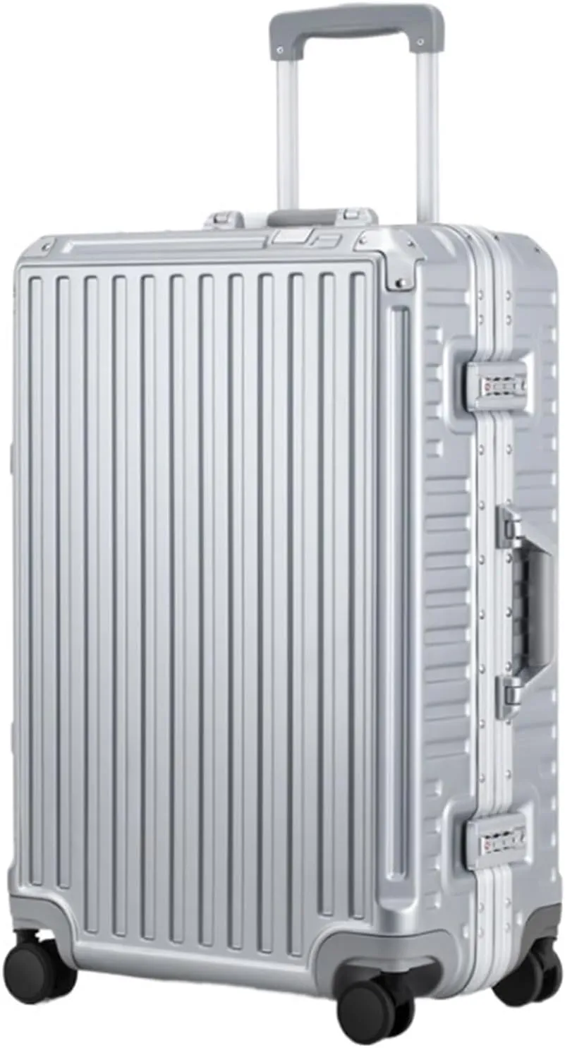 Luggage Carry On Luggage Hard Shell Checked Luggage with Aluminum Frame,No Zipper Suitcase with Spinner Wheels Suitcase Checked Luggage