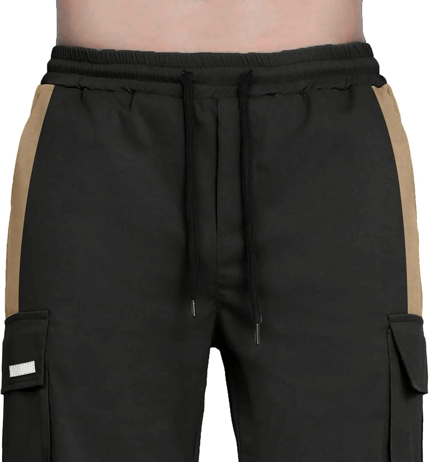 Men's Cargo Sweatpants Loose Fit Pants Joggers for Men with Multi Pockets Casual Drawstring Elastic Waist Stretch Cargo Pants