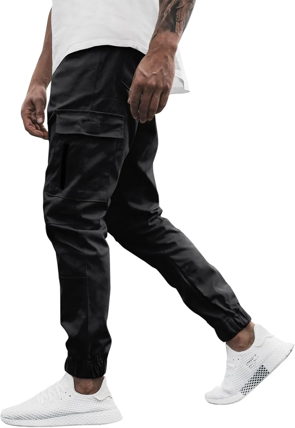Men's Casual Track Pants Rip Stop Hiking Sweatpants Slim Fit Solid Color Pants Outdoor Flat Front Sports Sweatpant