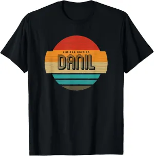 Mens Danil Name Retro Vintage Sunset Limited Edition T-Shirt