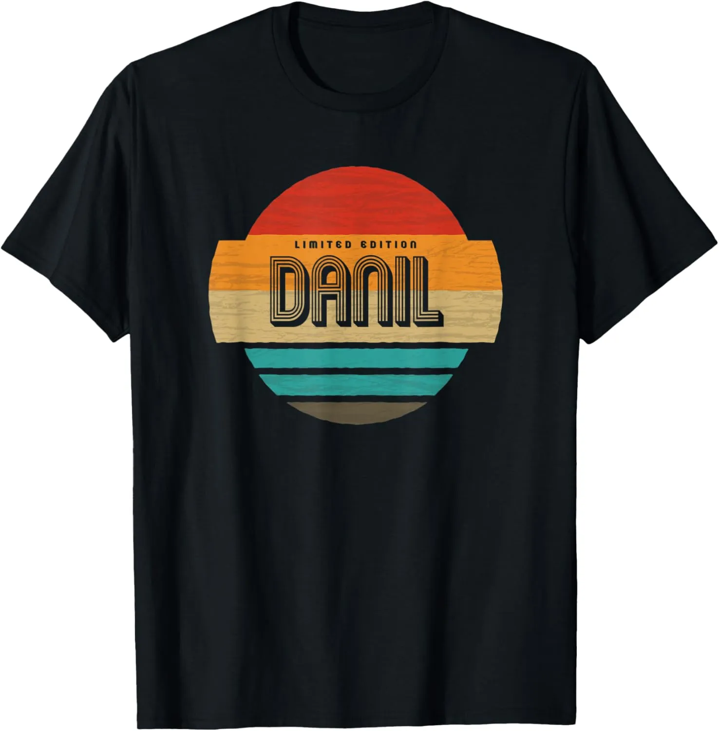 Mens Danil Name Retro Vintage Sunset Limited Edition T-Shirt