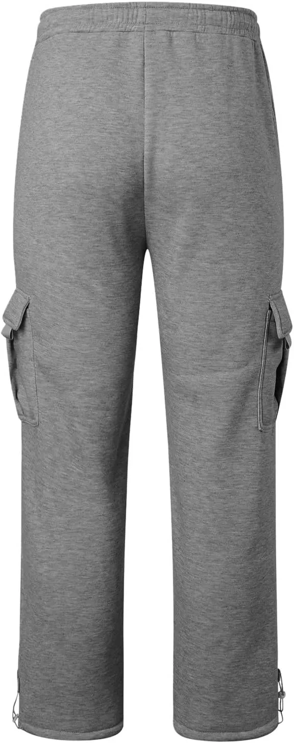 Mens Joggers for Workout Athletic Running Baggy Loose Fit Sweatpants Casual Drawstring Stretch Cargo Pants with Multi Pockets