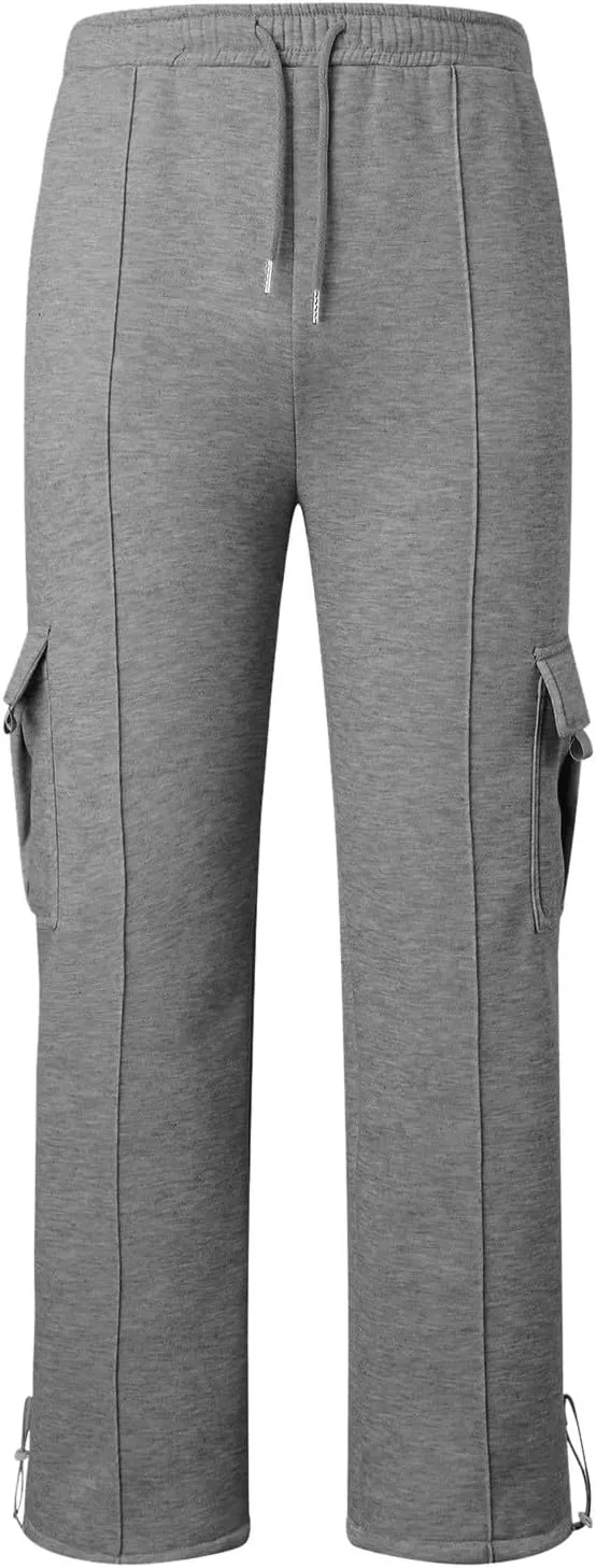 Mens Joggers for Workout Athletic Running Baggy Loose Fit Sweatpants Casual Drawstring Stretch Cargo Pants with Multi Pockets