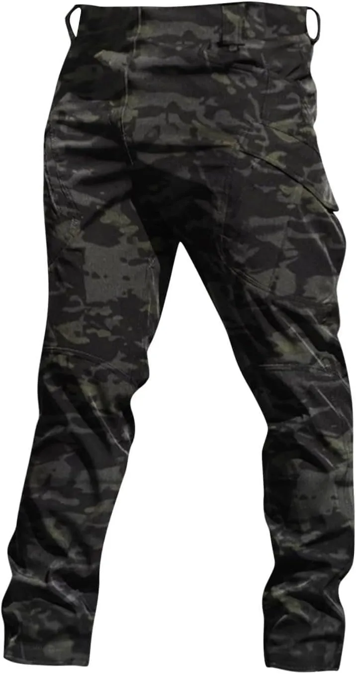 Mens Outdoor Hiking Pants Tactical Military Cargo Pants Slim Fit Waterproof Pant Quick Dry Sweatpants Multi Pockets