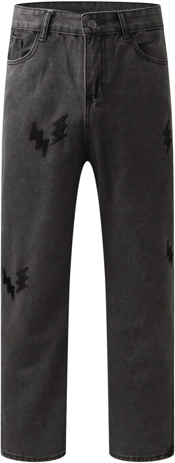 Mens Pants Jeans Slim Fit Low Rise Vintage Classic Track Jean Pants Comfort Flex Denim Pants with Pockets