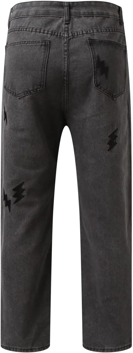 Mens Pants Jeans Slim Fit Low Rise Vintage Classic Track Jean Pants Comfort Flex Denim Pants with Pockets