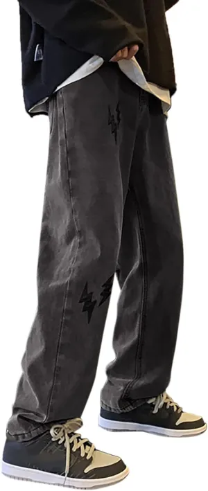 Mens Pants Jeans Slim Fit Low Rise Vintage Classic Track Jean Pants Comfort Flex Denim Pants with Pockets