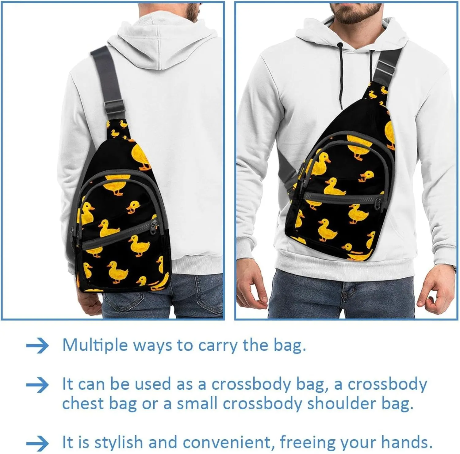 Men's Sling Backpack, Yellow cheerful ducklings (3)