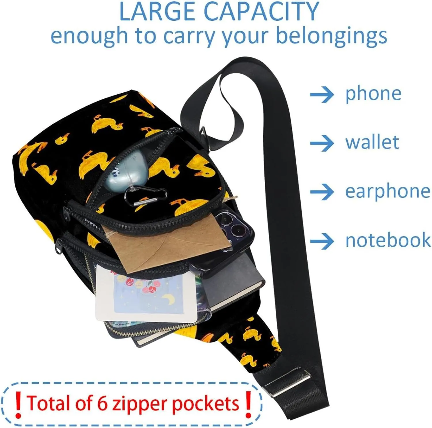Men's Sling Backpack, Yellow cheerful ducklings (3)
