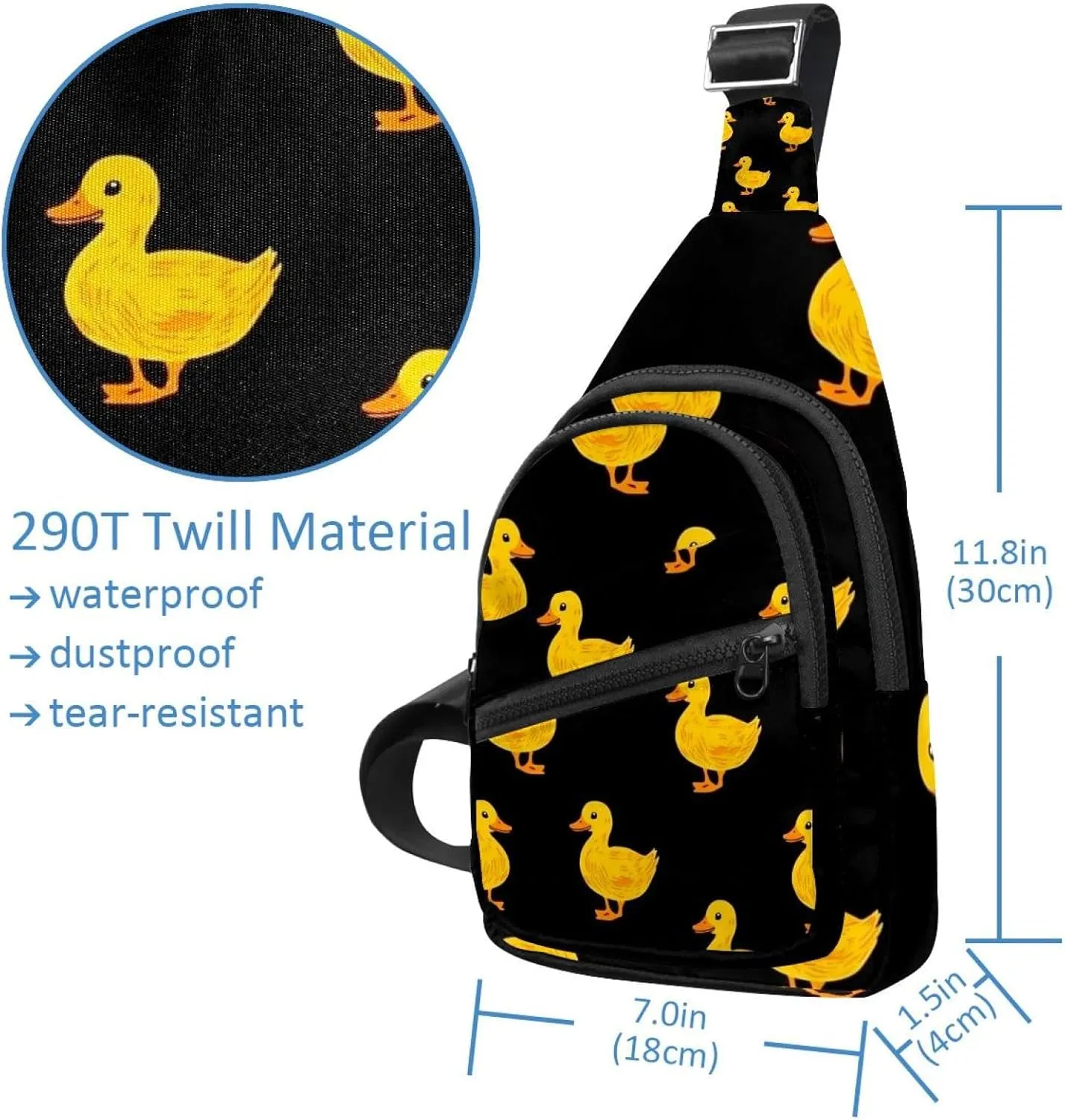 Men's Sling Backpack, Yellow cheerful ducklings (3)