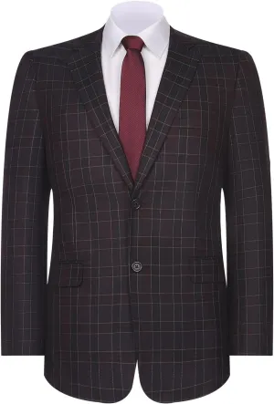 Men's Sport Coat Classic Fit 2 Button Checked Blazer Suit Jacket for Daily Casual Wear