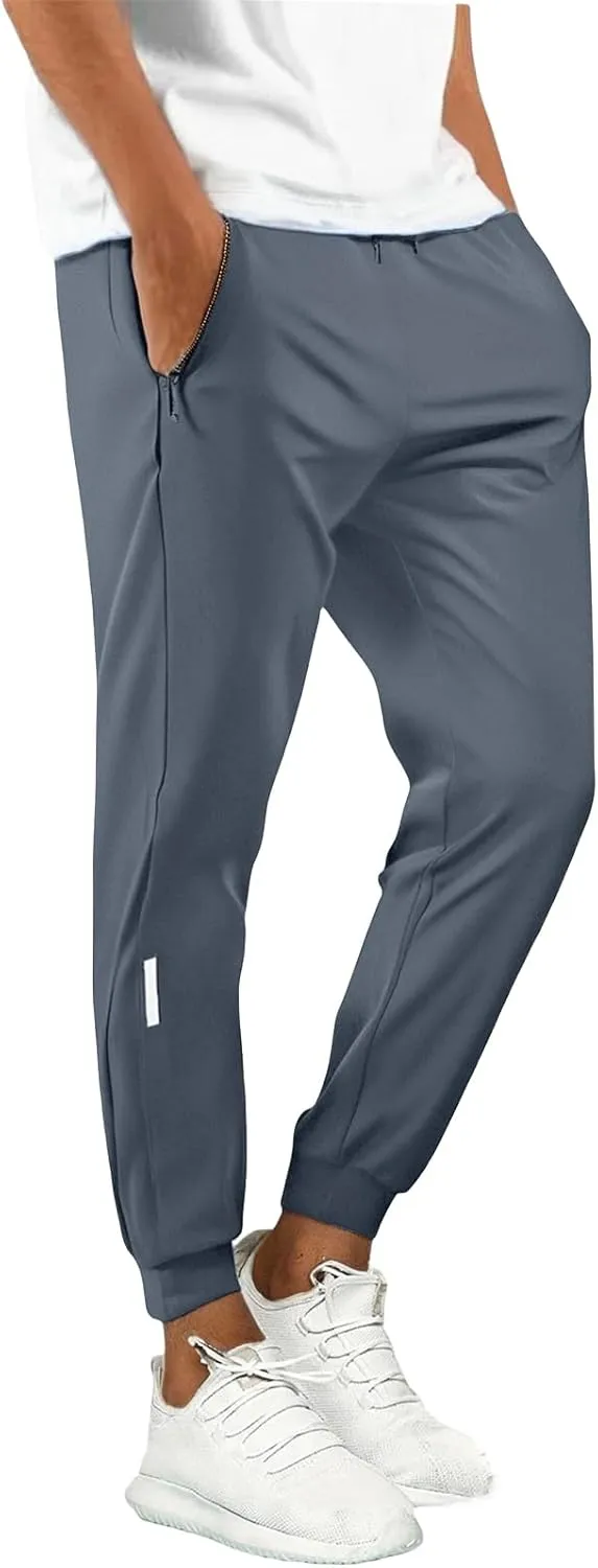 Mens Stretch Active Pants Quick Dry Elastic Waist Casual Fashion Solid Breathable Trousers Hiking Running Sweatpants