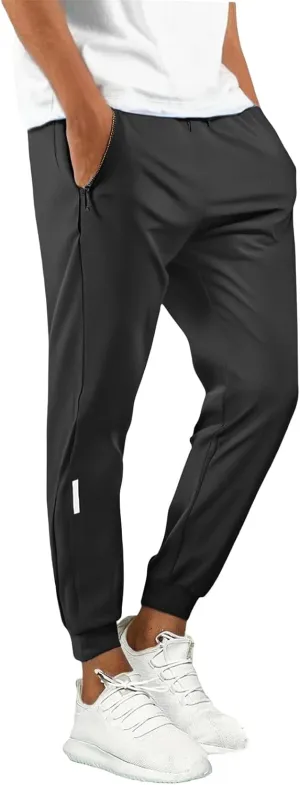 Mens Stretch Active Pants Quick Dry Elastic Waist Casual Fashion Solid Breathable Trousers Hiking Running Sweatpants
