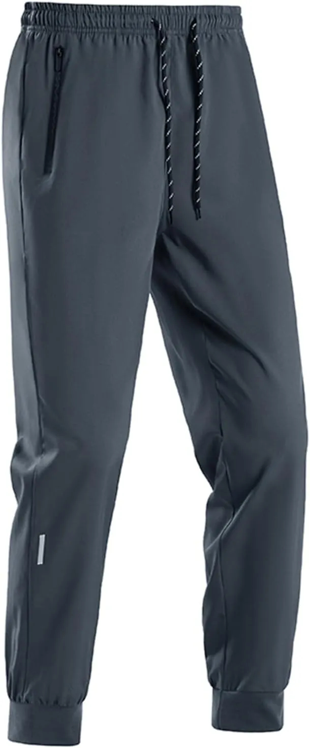 Mens Stretch Active Pants Quick Dry Elastic Waist Casual Fashion Solid Breathable Trousers Hiking Running Sweatpants