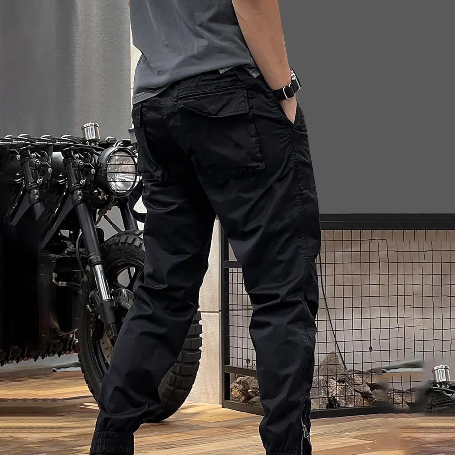 MIDOO Mens Cargo Pants with Pockets Casual Joggers Athletic Pants Flex Stretch Loose Straight Sweatpants Work Hiking Pants