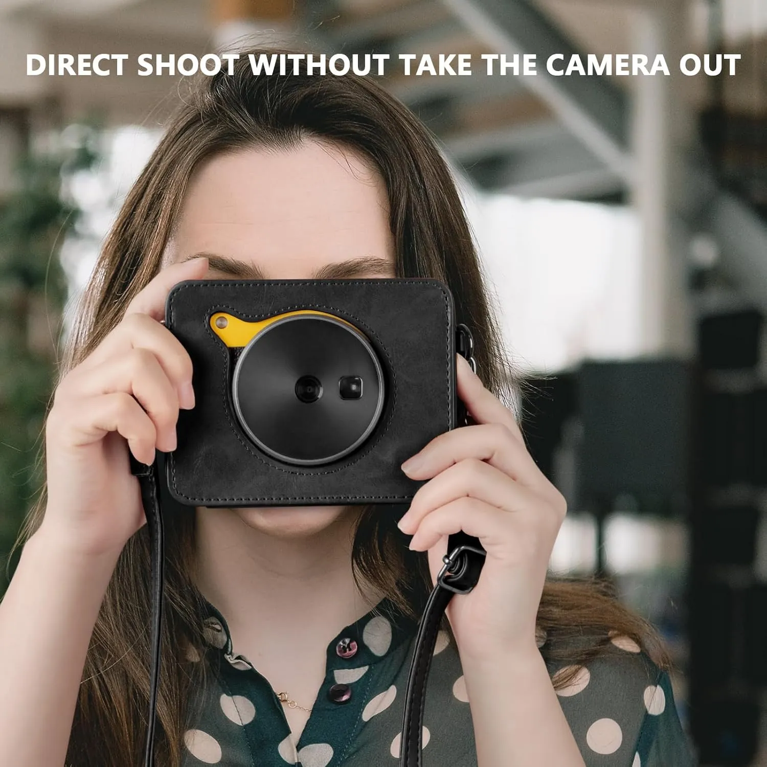 Mini Shot 3 Retro Case, Protective PU Leather Case for Kodak Mini Shot 3 Retro, for Kodak C300R Camera Case with Charging Interface - Retro Black