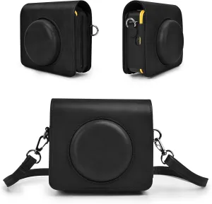 Mini Shot 3 Retro Case, Protective PU Leather Case for Kodak Mini Shot 3 Retro, for Kodak C300R Camera Case with Charging Interface - Retro Black