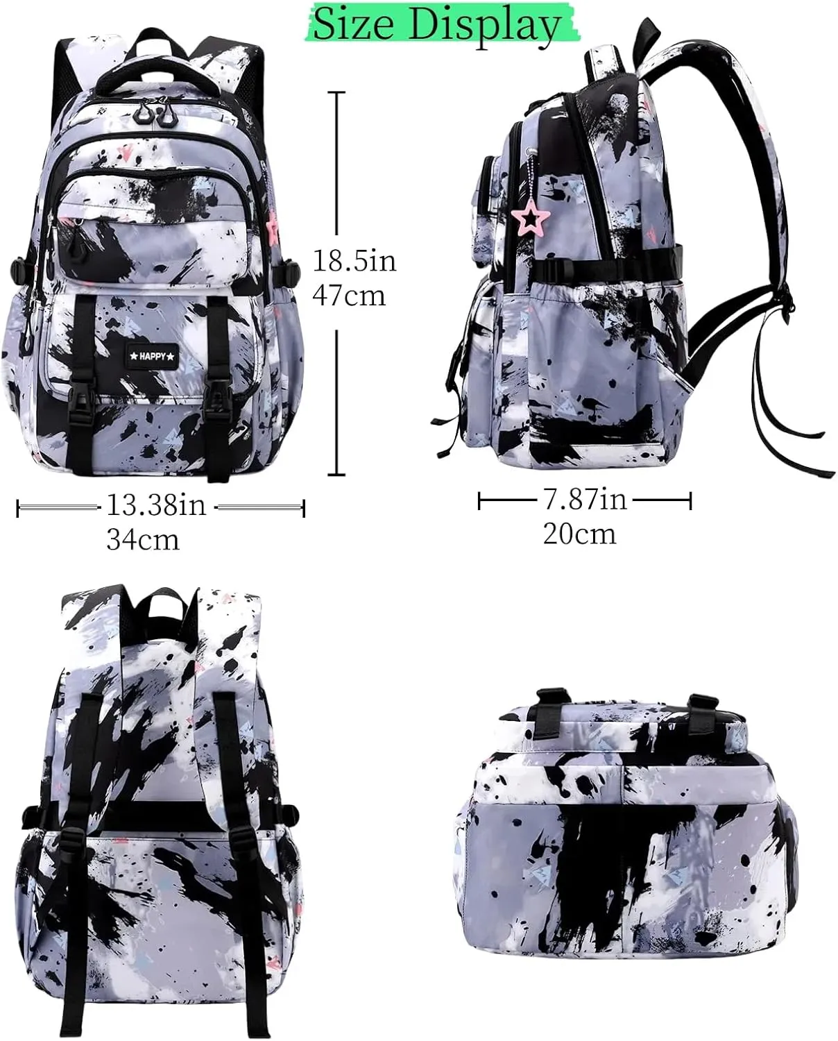 MITOWERMI Purple Backpack for Girls Bookbag Kids School Bags Multi-pocket Girls Backpack for School Elementary Students Schoolbags Teens Back packs (Purple)
