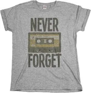 Never Forget Retro Music Cassette Tape - Mens or Womens Retro Novelty Slogan Organic Cotton T-Shirt