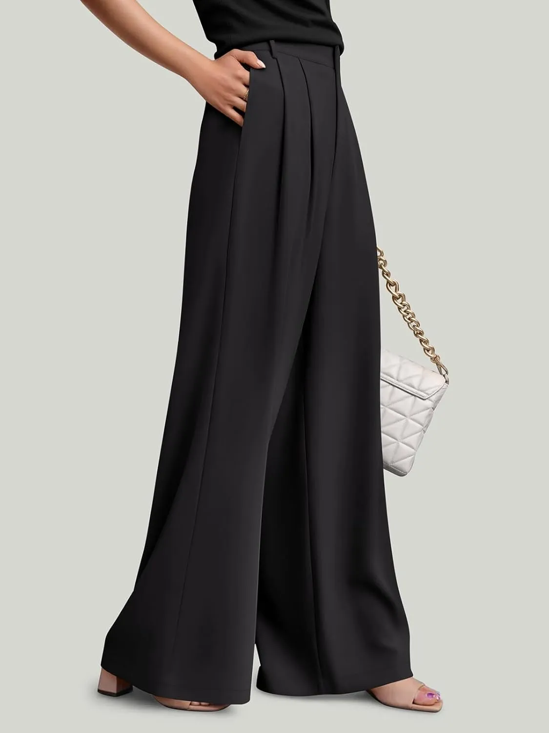 NIMIN Women Wide Leg Palazzo Pants High Waisted Business Casual Pants Dressy Loose Work Trousers 2025 Summer Slacks