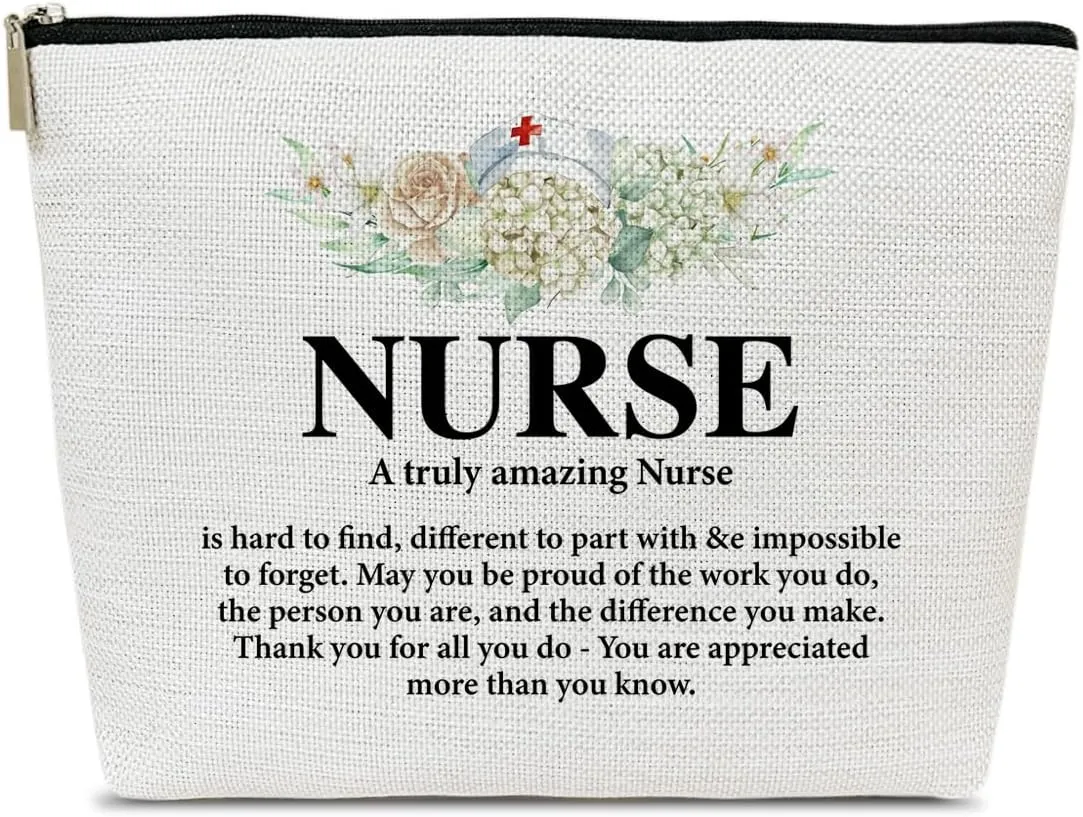 Nurse Appreciation Gifts Makeup Bag, Nursing Week Gifts for Women, Practitioner, A Truly Amazing Nurse is Hard to Find Cosmetic Bag for Purse