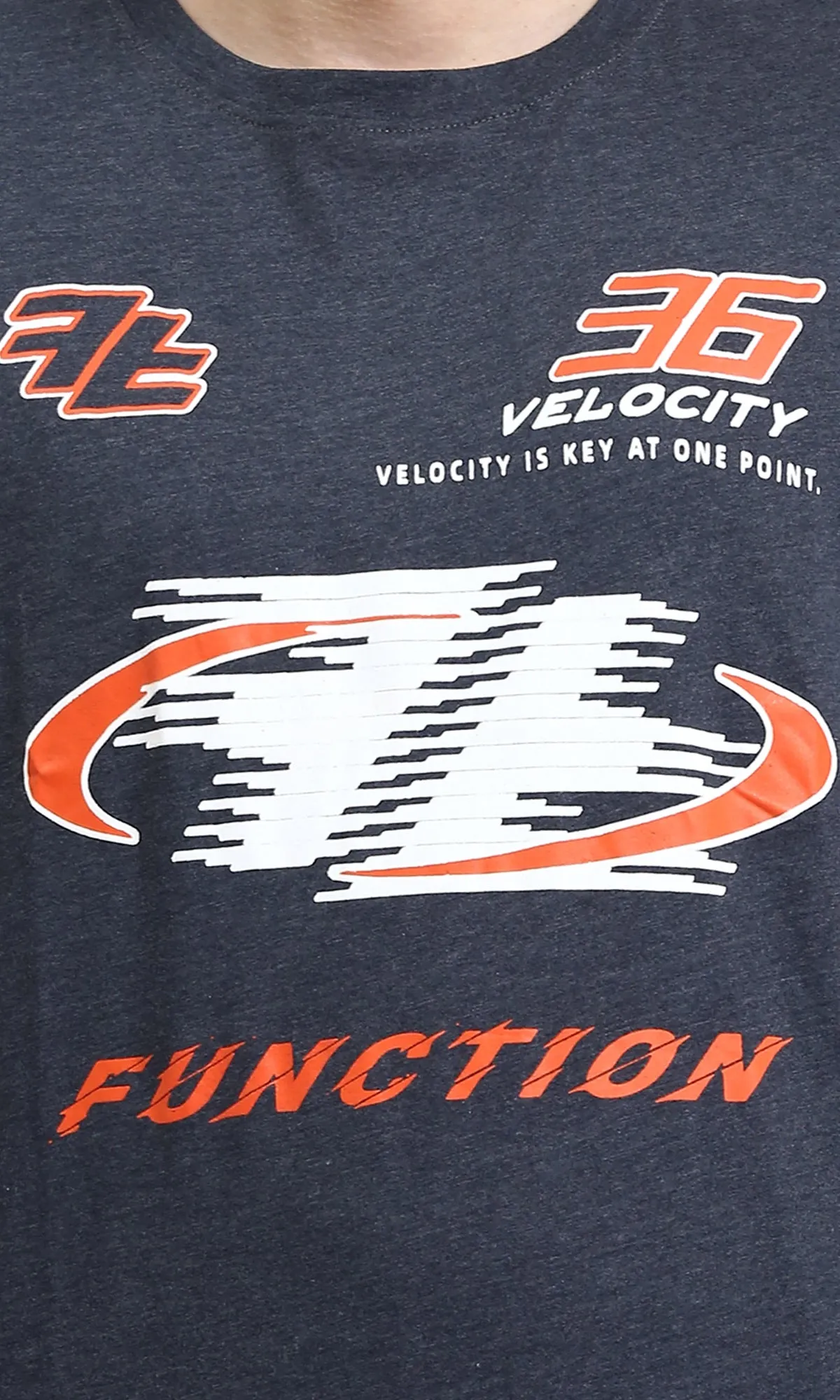 O203262 - Racing-Inspired Graphic T-Shirt  Charcoal Grey
