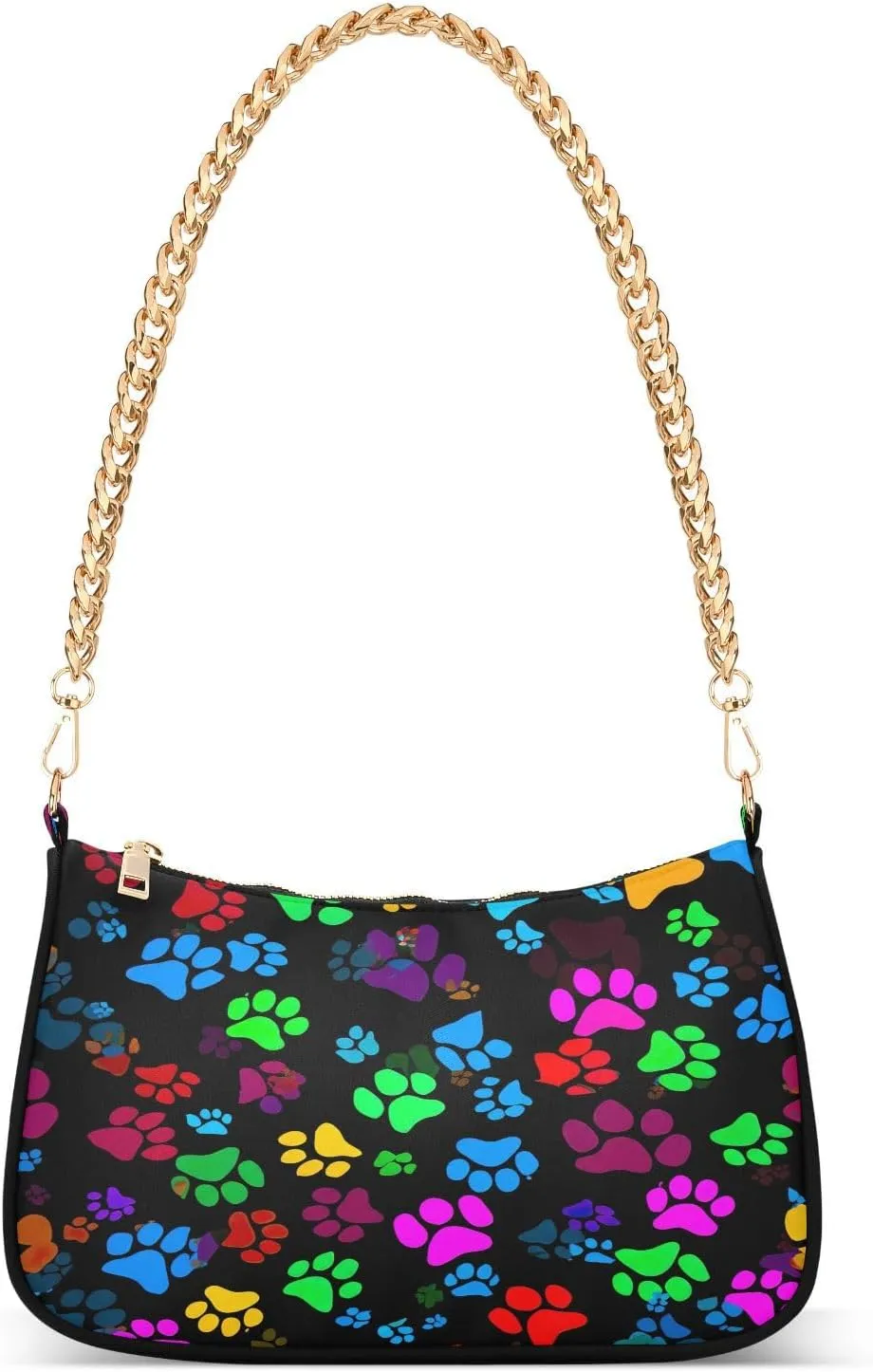Paw Prints Colorful Women Hand Bag, Purses Trendy