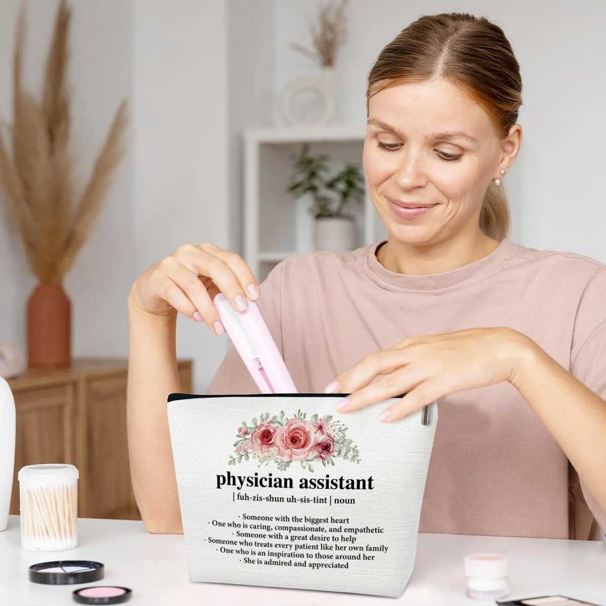 Physician Assistant Gifts Makeup Bag, Physician and Medical Assistant Graduation Gifts for Women, Women Cosmetic Bag for Purse