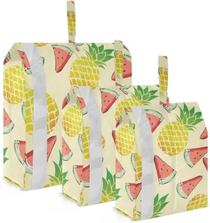 Pineapple & Watermelon Packing Cubes Set of 3, Lightweight Travel Luggage Organizers Foldable Bags for Easy Packing and Organization