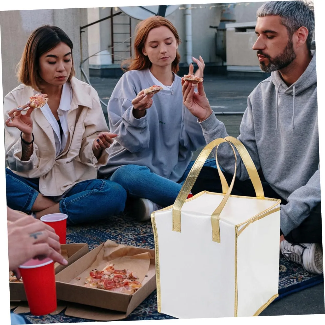 Pizza Warming Bag Insulation Large Capacity Easy to Use Thermal Bag for Picnic Beach Travel