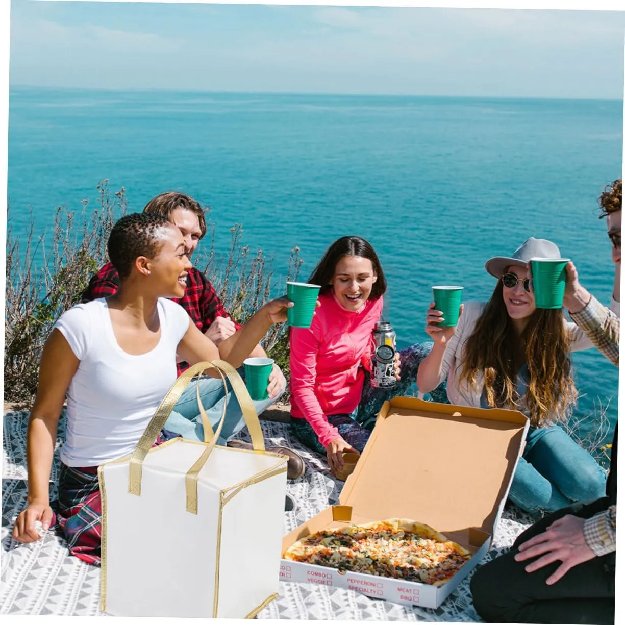 Pizza Warming Bag Insulation Large Capacity Easy to Use Thermal Bag for Picnic Beach Travel