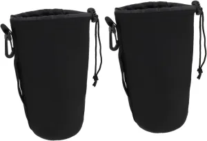 POPETPOP Neoprene Lens Pouch Bag Hooks Large Size for Dslr Camera Lens Easy Access