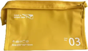 Portable Yellow Toiletry & Cosmetic Bag Large Capacity Travel Storage for Skin Care and Bathing Essentials