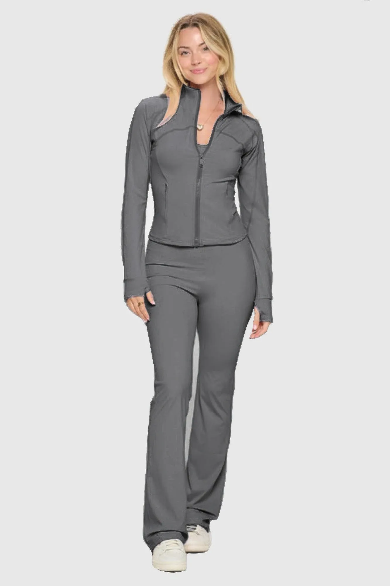 Premium Activewear Yoga Jacket  & Jumpsuit Set