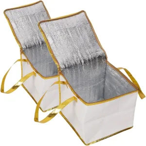 PRETYZOOM 2pcs Insulated Shopping Bag Thermal Insulation Tote for Cakes Nonwoven Fabric Convenient Handle for Takeout Catering