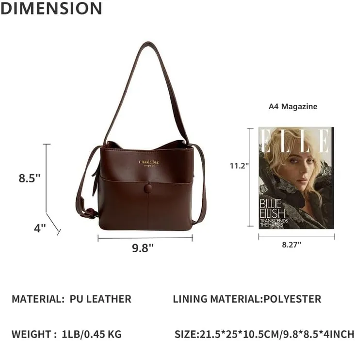 Purses for Women Trendy handbag leather shoulder bag hobo bag