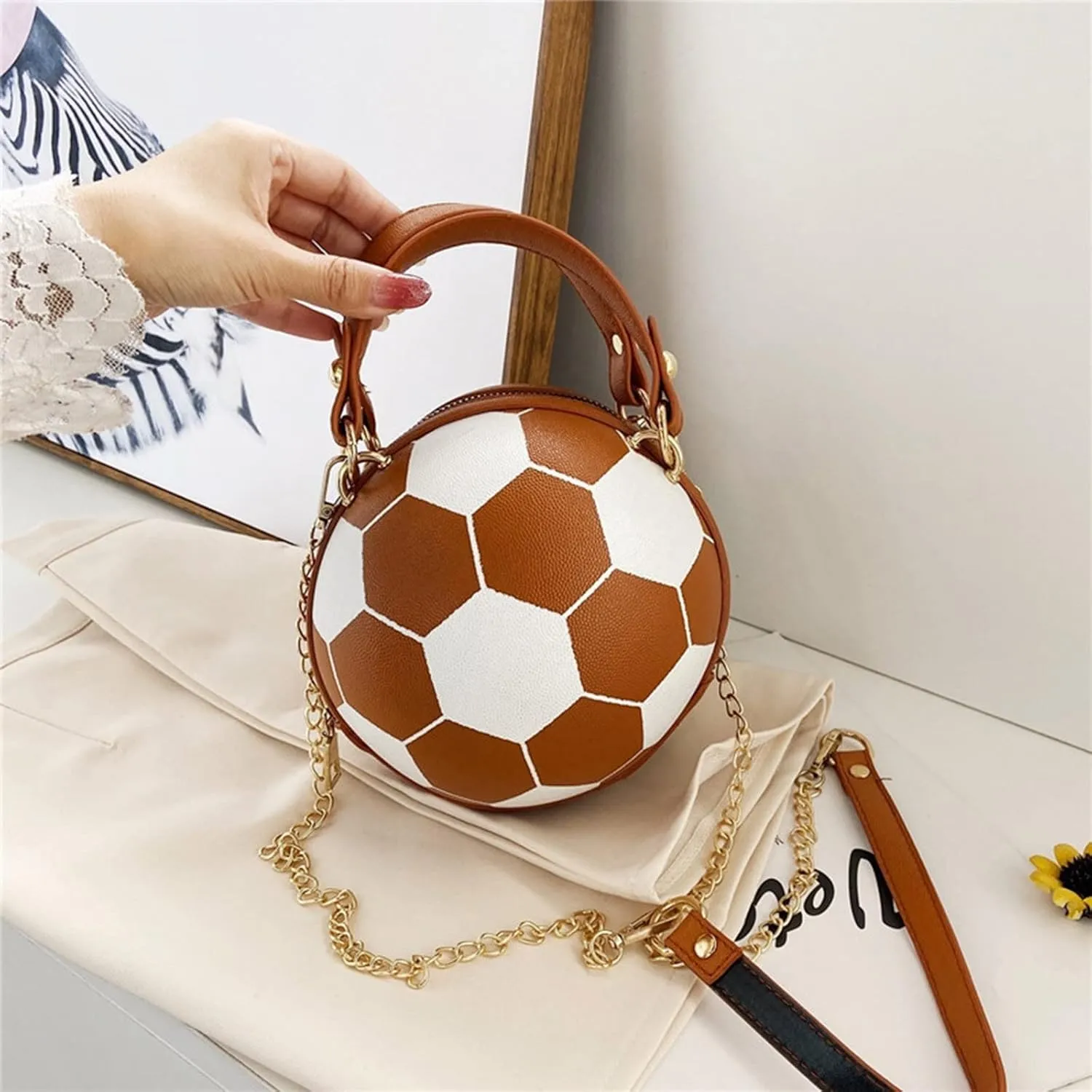 Purses for Women Women's Bag Fashionable Football Bag Versatile Shoulder Messenger