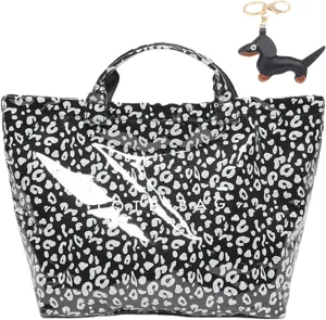 PVC Tote Bag Women's Letters Print Large Kraft Paper Carry All Bag Top Handle Clear Hobo Handbag