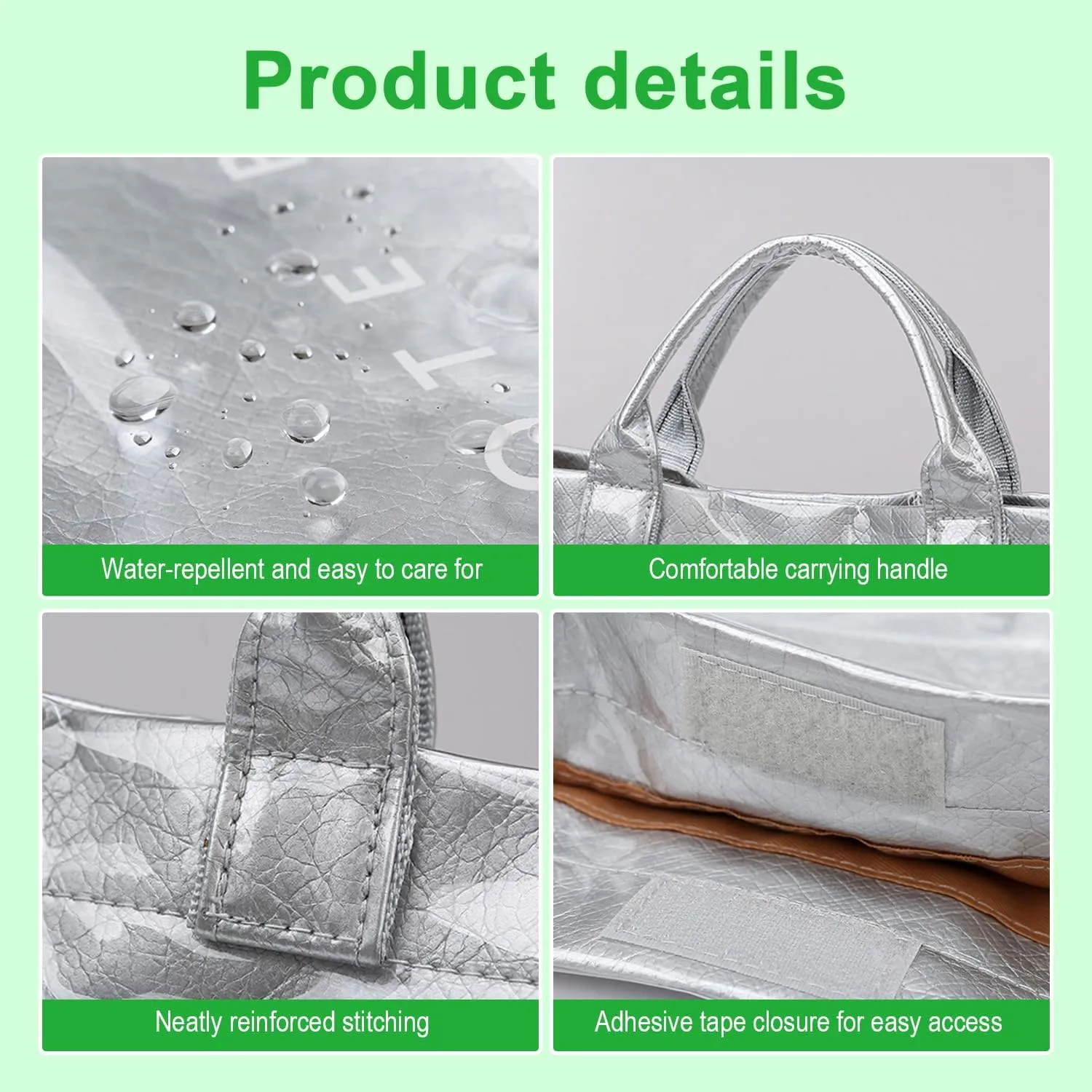 PVC Tote Bag Women's Letters Print Large Kraft Paper Carry All Bag Top Handle Clear Hobo Handbag