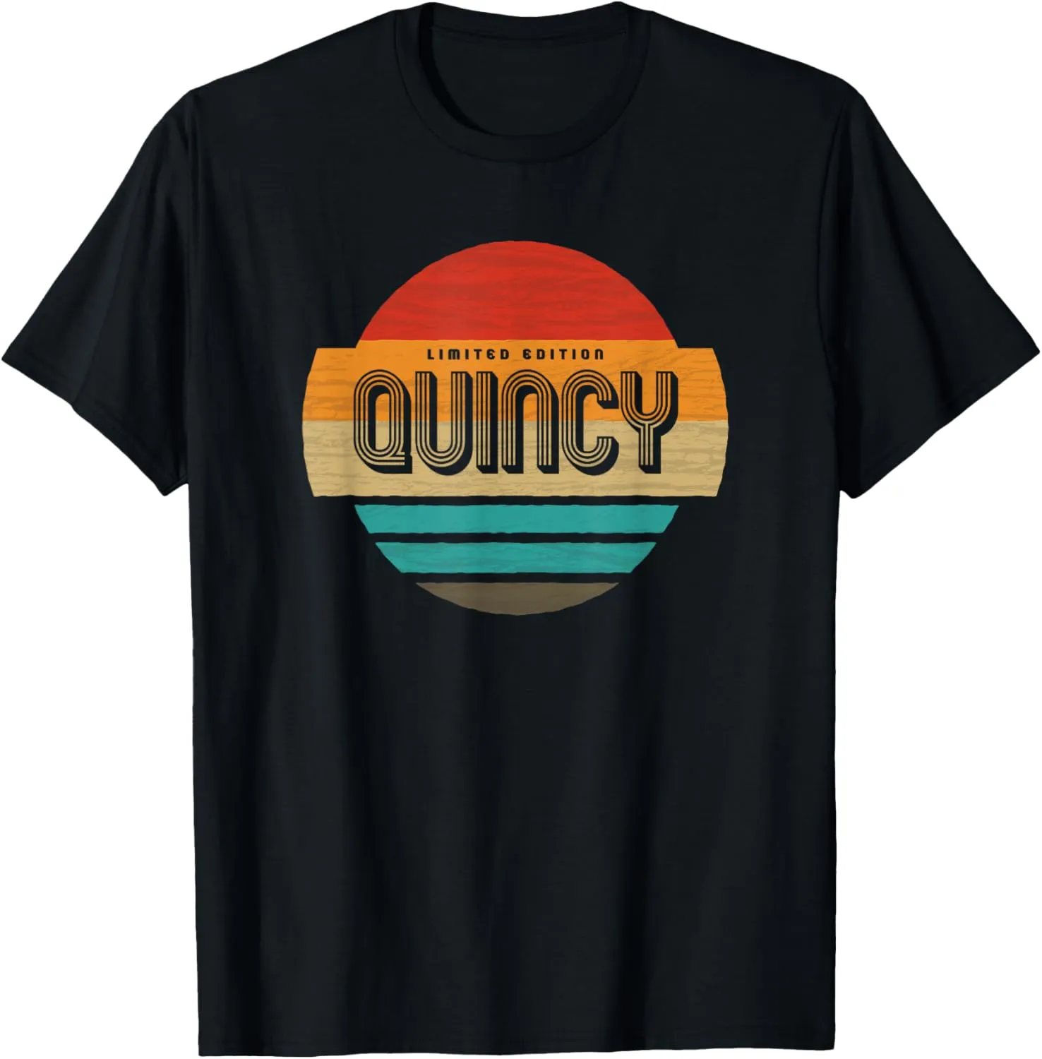 Quincy Name Retro Vintage Sunset Limited Edition T-Shirt