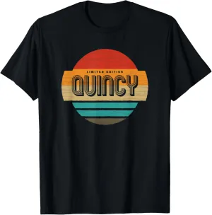 Quincy Name Retro Vintage Sunset Limited Edition T-Shirt